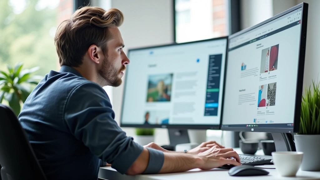 Moderne webdesign werkplek met designers die aan SEO-geoptimaliseerde websites werken