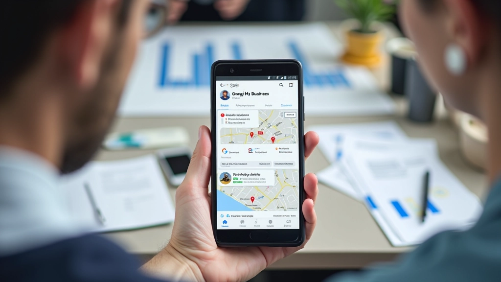 Smartphone scherm met Google My Business interface